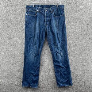 Gap 1969 Jeans Mens 36 X 30 Straight Leg Blue Cotton Denim Button Fly